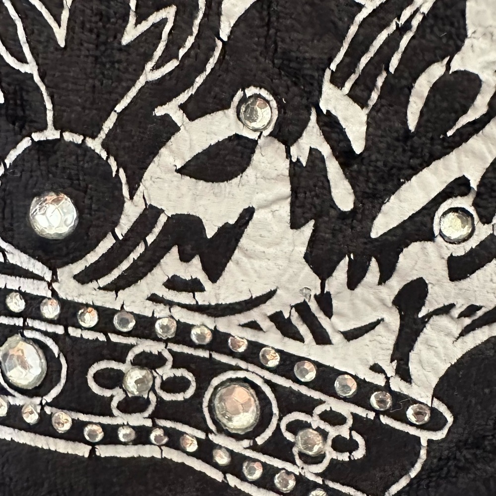 BCBGMAXARZIA vintage black rhinestone embellished top - Picture 14 of 16